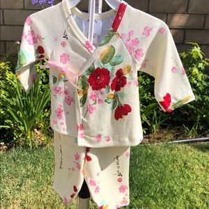 NWT 9 Mo Kimono Set w Hat in Tulle Gift Bag